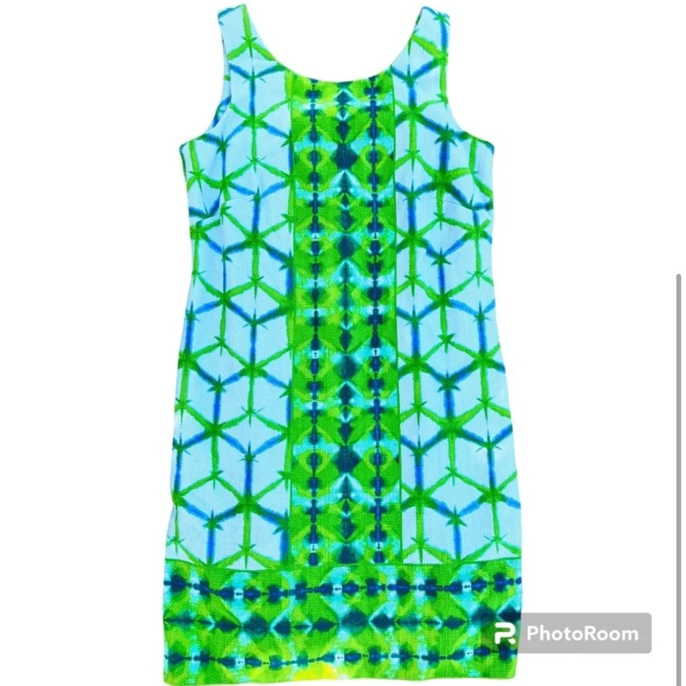 Just Taylor Shift Sheath Dress Kelly Green Blue Teal Women’s Size 8 sundress - Picture 3 of 3